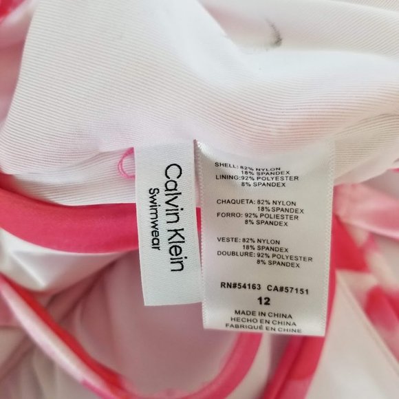 Calvin Klein Strappy Tie Dye One Piece Swimsuit Size 12 - Picture 8 of 12